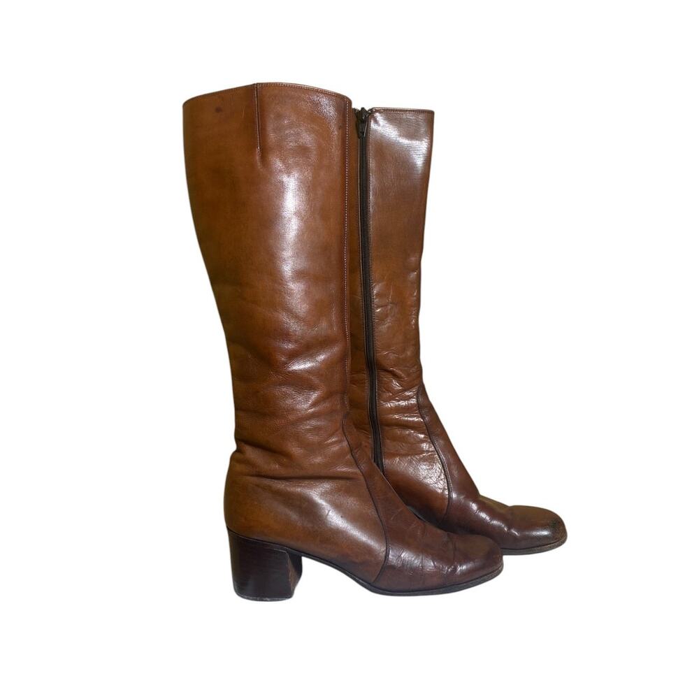 Rare Vintage Edouard Jerrald "Jerry" Brown Leather boots 70's